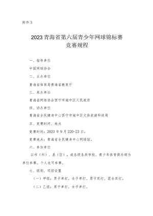 2023青海省第六届青少年网球锦标赛竞赛规程.docx