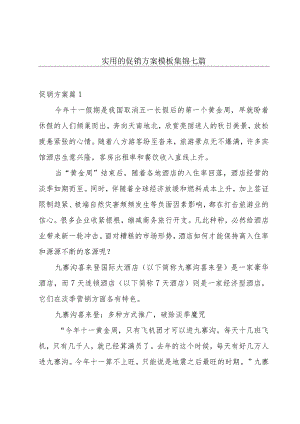 实用的促销方案模板集锦七篇.docx