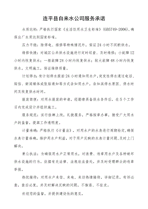 连平县自来水公司服务承诺.docx