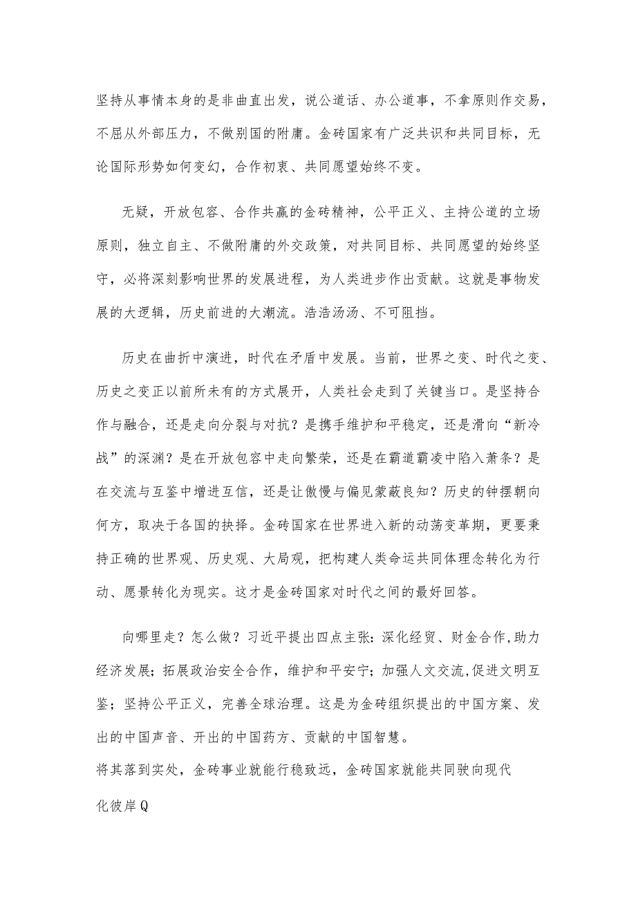 学习金砖国家领导人第十五次会晤《团结协作谋发展 勇于担当促和平》重要讲话心得体会.docx_第2页