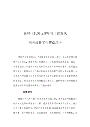 新时代机关优秀年轻干部发现培养选拔工作策略思考.docx