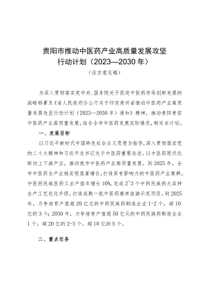 贵阳市推动中医药产业高质量发展攻坚行动计划2023—2030年.docx