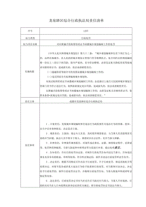 龙泉驿区综合行政执法局责任清单.docx