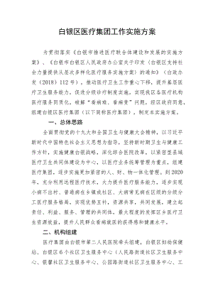 白银区医疗集团工作实施方案.docx