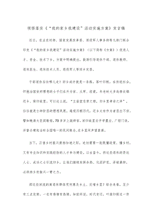 领悟落实《“我的家乡我建设”活动实施方案》发言稿.docx