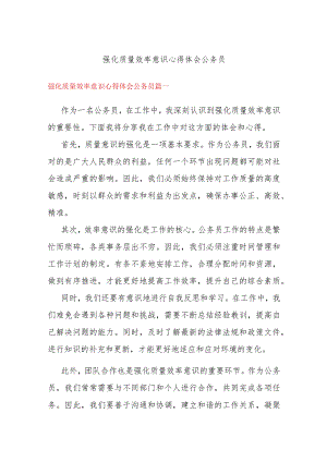 强化质量效率意识心得体会公务员多篇.docx