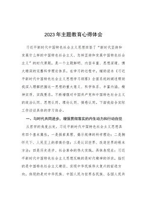 关于2023年主题教育的学习心得体会五篇例文.docx