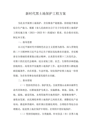 新时代黑土地保护工程方案.docx