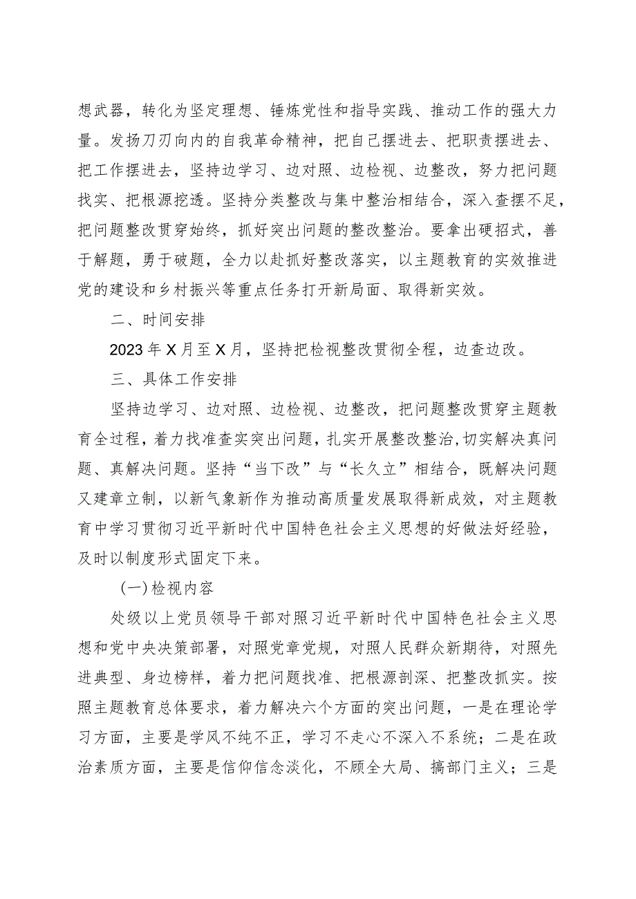 主题教育问题整改整治工作实施方案（检视）.docx_第2页