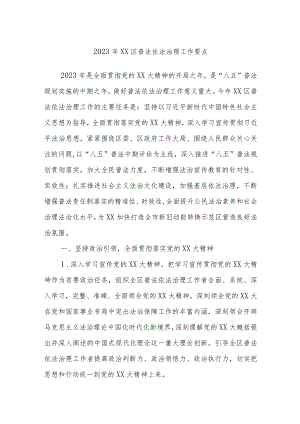 关于2023年XX区普法依法治理工作要点.docx