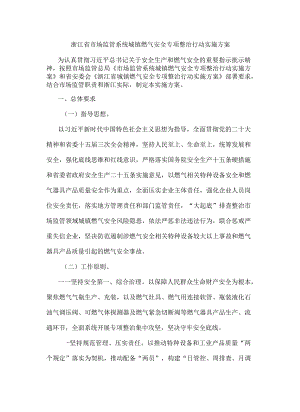 浙江省市场监管系统城镇燃气安全专项整治行动实施方案.docx