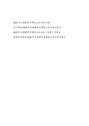 单位党委党支部学习贯彻2023年主题教育专题民主生活会方案4篇（含会前）.docx