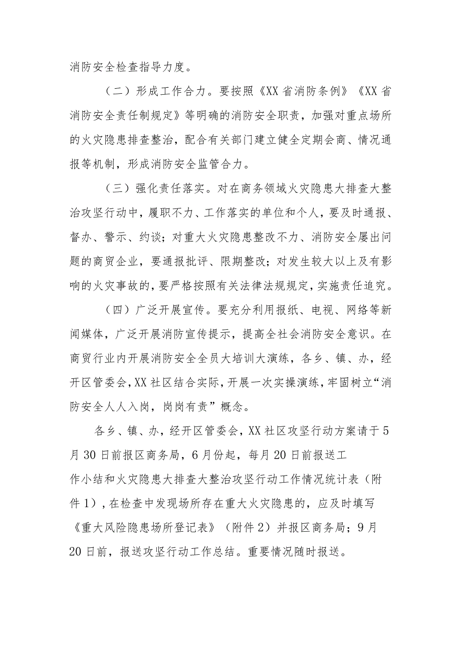 XX区商务领域火灾隐患大排查大整治攻坚行动方案.docx_第3页