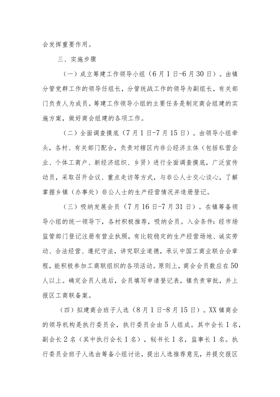 XX镇商会组建工作实施方案.docx_第2页