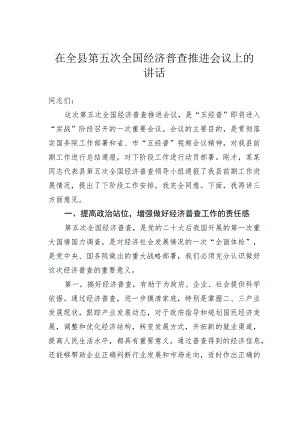 在全县第五次全国经济普查推进会议上的讲话.docx