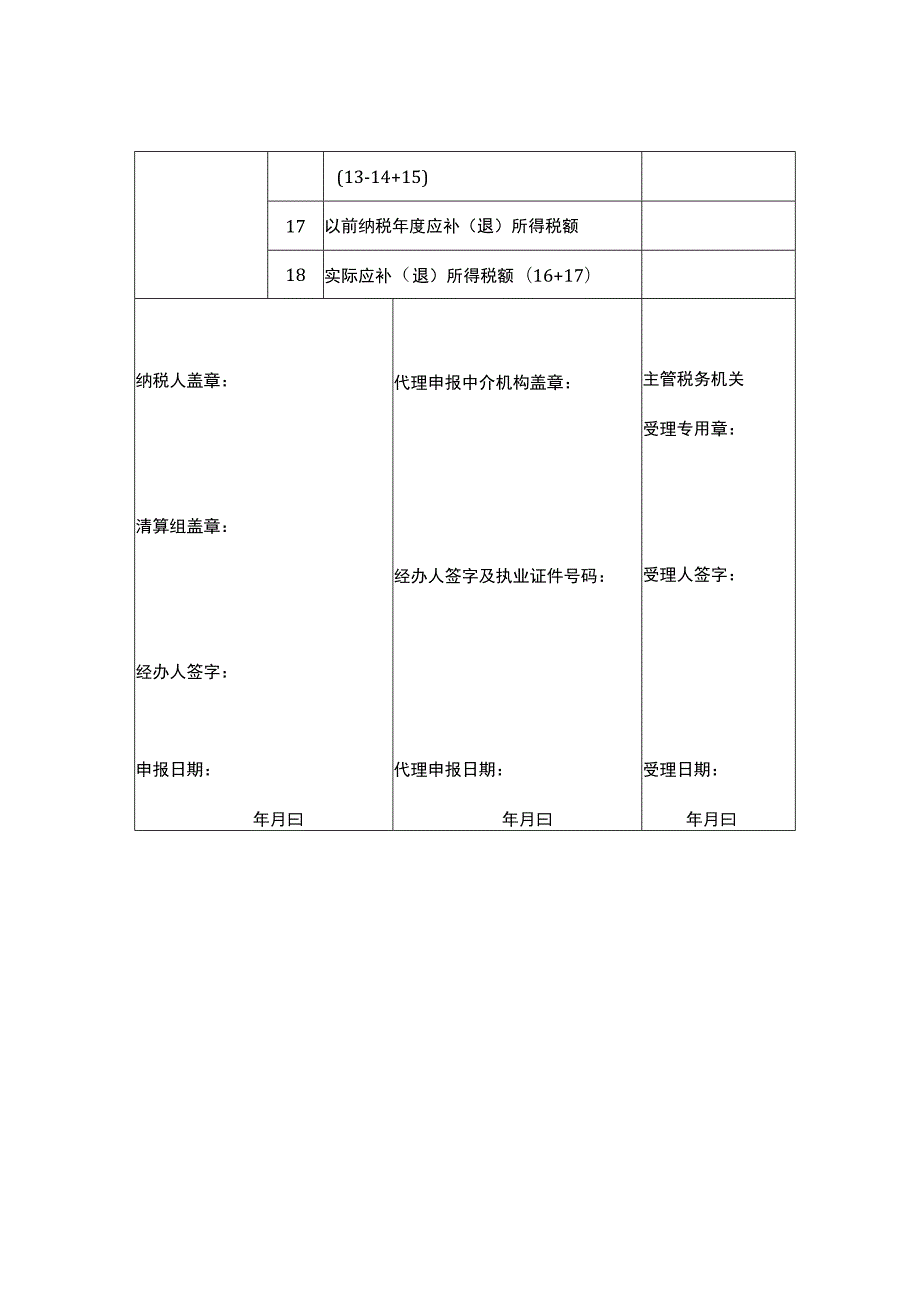 税务注销企业所得税清算申报表模板.docx_第2页