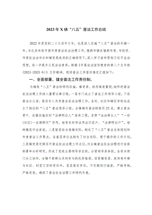 2023年XX镇“八五”普法工作总结精选12篇.docx