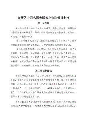 高新区巾帼志愿者服务小分队管理制度.docx