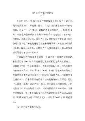 电厂投资价值分析报告.docx