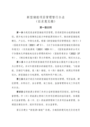 新型储能项目管理暂行办法（征求意见稿）.docx