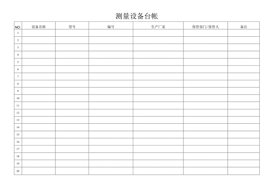 测量设备台帐.docx_第1页