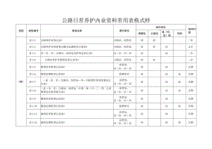 公路日常养护内业资料常用表格式样.docx