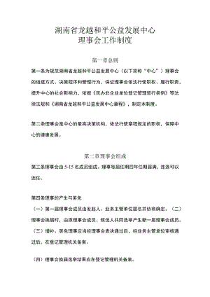 湖南省龙越和平公益发展中心理事会工作制度.docx