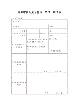 湘潭市就业见习基地单位申请表.docx