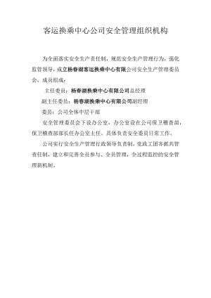 客运换乘中心公司安全管理组织机构.docx