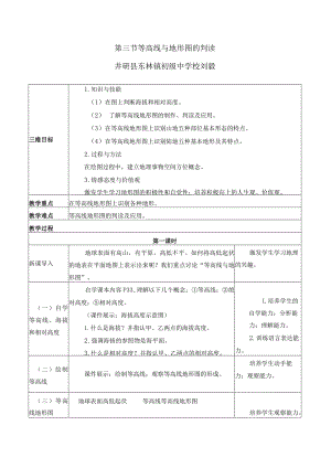 第三节等高线与地形图的判读井研县东林镇初级中学校刘毅.docx