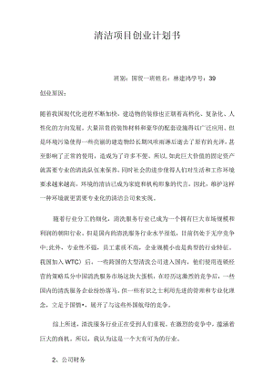 清洁项目创业计划书.docx