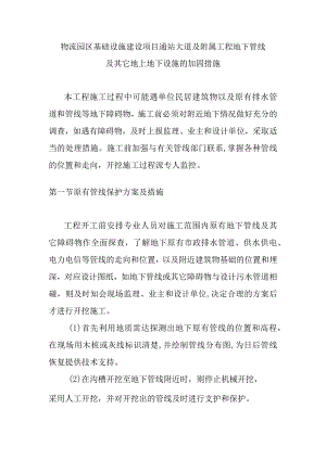 物流园区基础设施建设项目通站大道及附属工程地下管线及其它地上地下设施的加固措施.docx