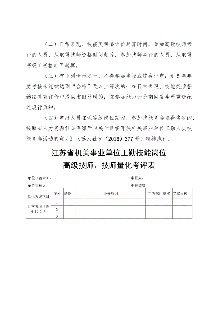 江苏省机关事业单位工勤技能岗位高级技师、技师量化考评细则.docx_第3页