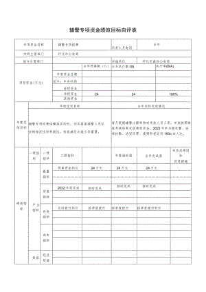 辅警专项资金绩效目标自评表.docx