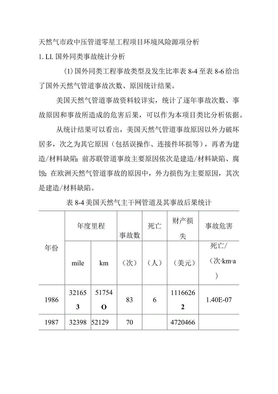 天然气市政中压管道零星工程项目环境风险源项分析.docx_第1页