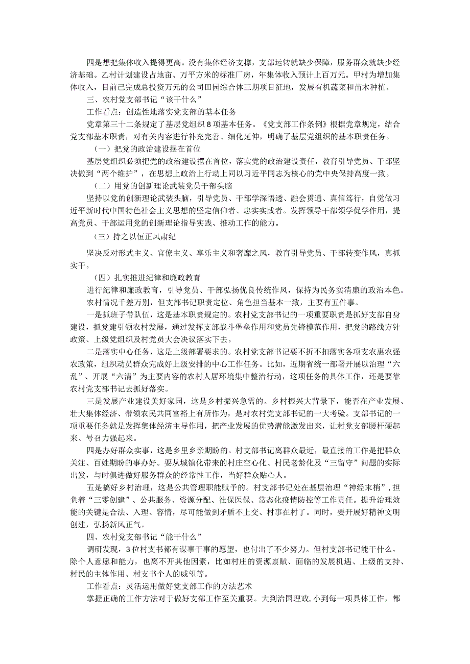 在干什么 想干什么 该干什么 能干什么 农村党支部书记职责使命方法谈.docx_第3页