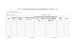 知识产权质押贷款期间利息明细数据及总额统计表.docx