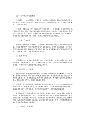 农村小学学校工作总结.docx