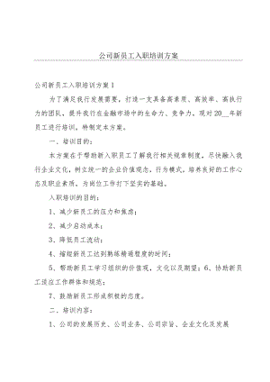 公司新员工入职培训方案.docx