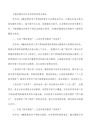 乡镇加强农村队伍素质经验亮点做法.docx