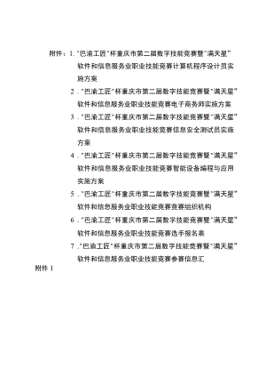 重庆市第二届数字技能竞赛暨“满天星”软件和信息服务业职业技能竞赛计算机程序设计员等 4个赛项竞赛.docx