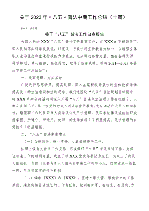 关于2023年“八五”普法中期工作总结（十篇）.docx