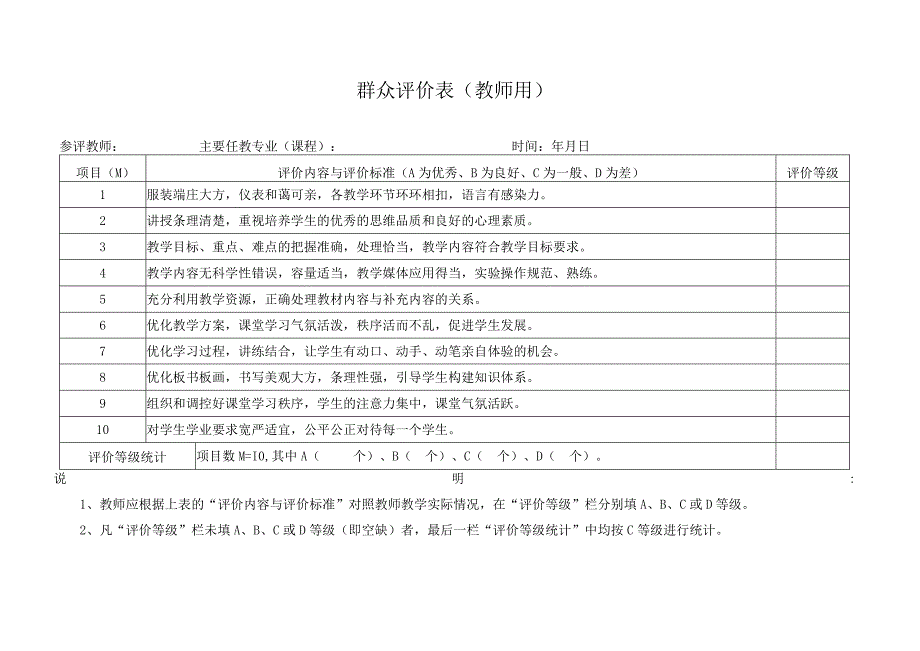 群众评价表（教师用）.docx_第1页