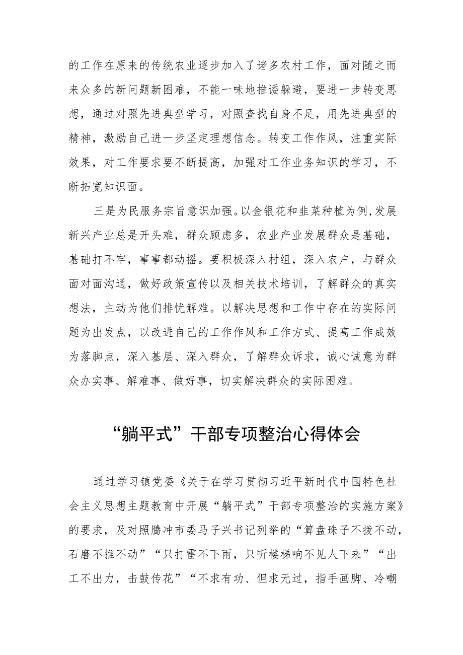 2023年乡镇关于开展“躺平式”干部专项整治的学习体会(4篇).docx_第3页