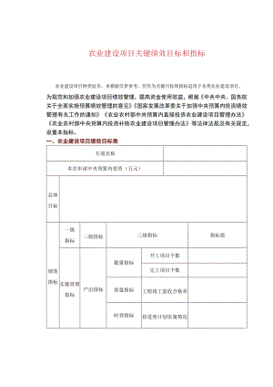 农业建设项目关键绩效目标和指标.docx