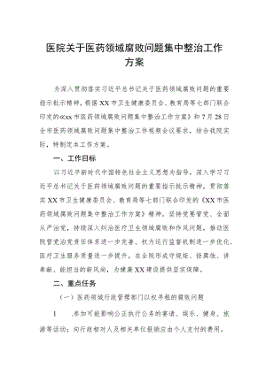 医院2023年医药领域腐败问题集中整治实施方案及情况报告四篇.docx