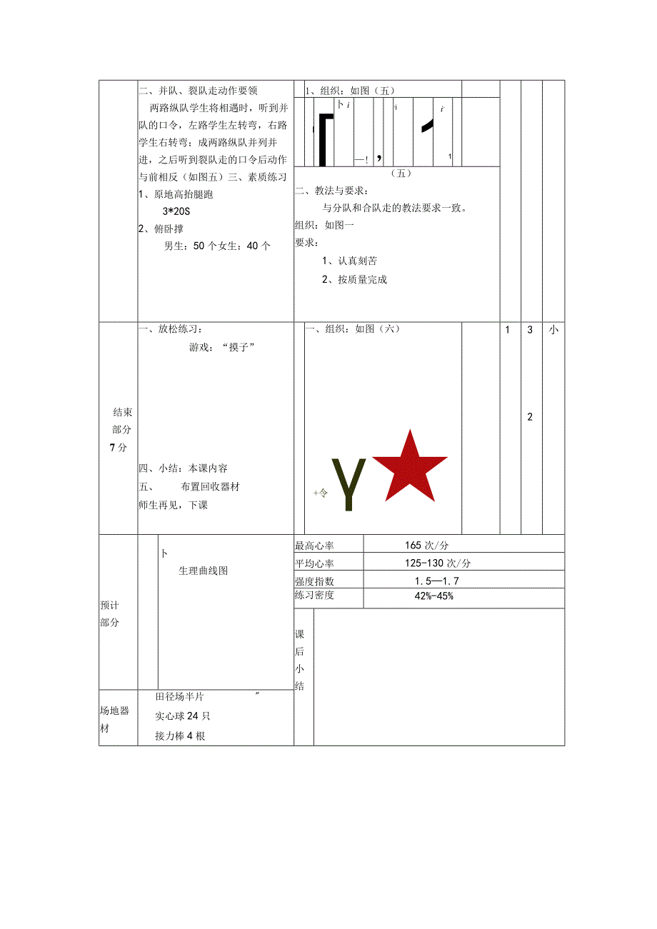 七年级下学期体育第一课时队列队形练习教案.docx_第2页