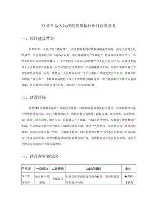 XX市中级人民法院智慧执行项目建设意见.docx