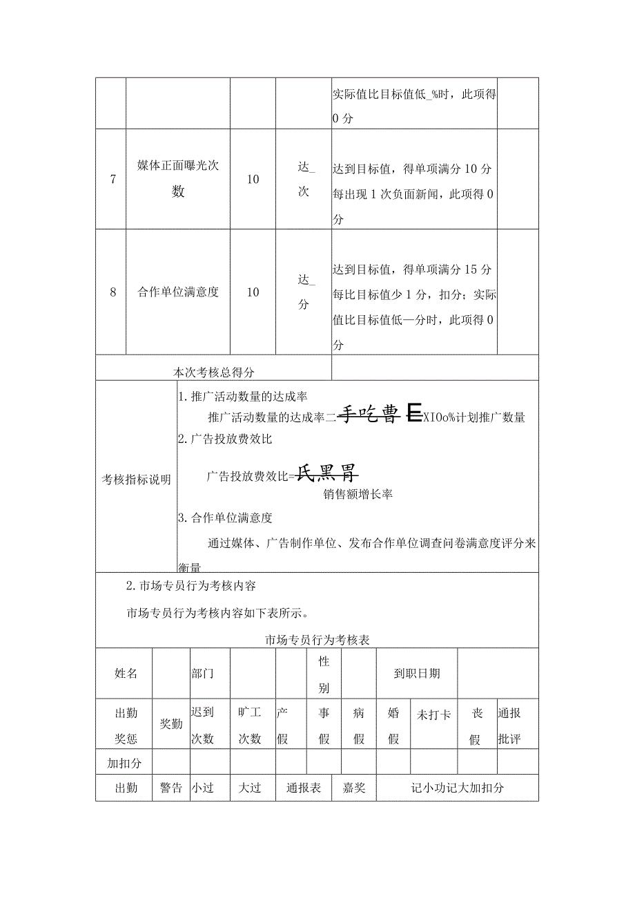 企业市场专员绩效KPI考核方案设计.docx_第3页