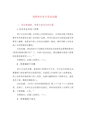 预算单位审计常见问题.docx